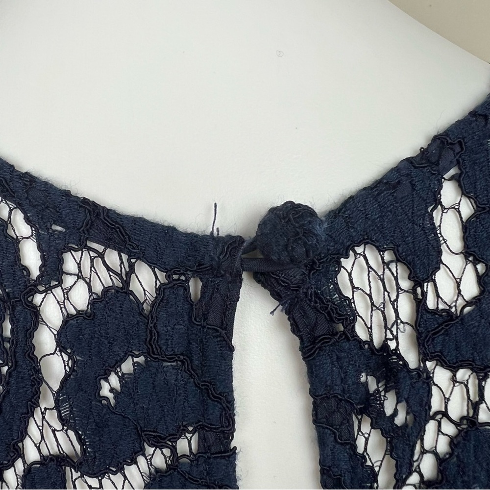 J. CREW Pamela Leavers Lace sleeveless feminine Sheath Dress 14 Navy Blue - Picture 7 of 11